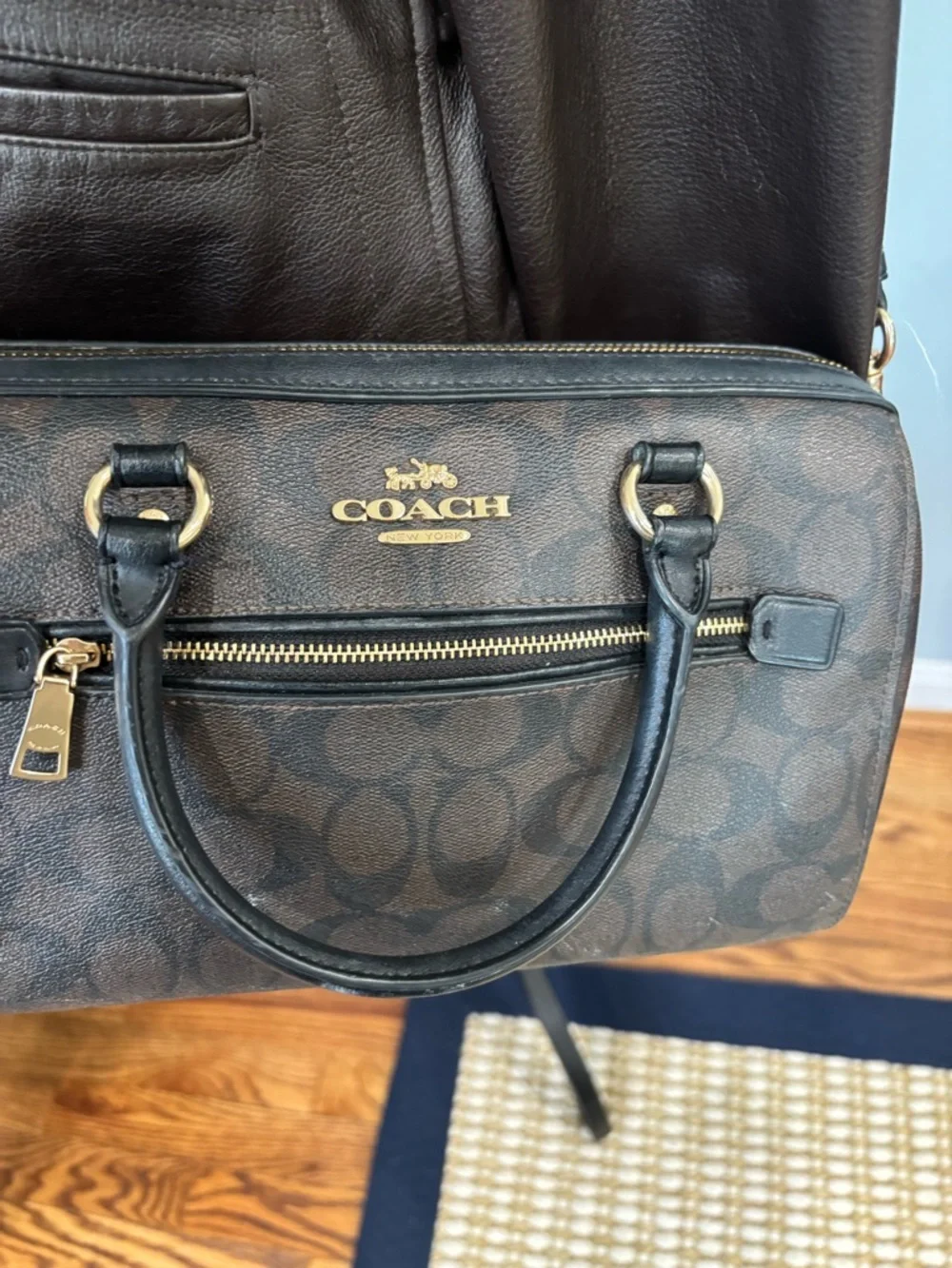 Coach Rowan Satchel in signature brown and black coated canvas - Picture 12 of 16